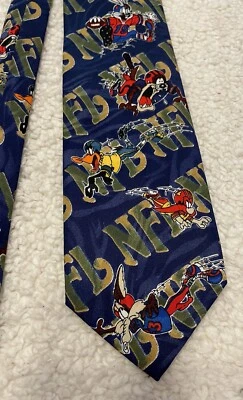 Corbata de Colección NFL 1993 Oficial Looney Tunes Surrey Cuello Bugs Wiley Taz Lucas Sam Foto 1 de 4