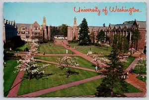 Postal vista aérea del cuadrángulo de la Universidad de Washington Seattle - Imagen 1 de 2