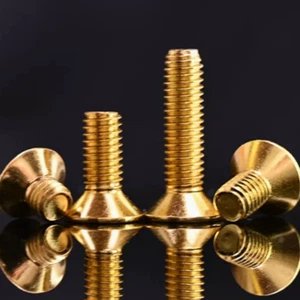10 piezas M3 Allen chapado en tornillo titanio oro hexagonal ranura contrahundido perno de cabeza plana - Imagen 1 de 2