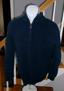 Izod 1/4 Zip Sweater Men's Large Excellent Condition. Has Leather Pull - Picture 1 of 11