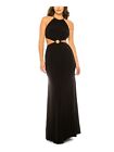 B Darlin Womens Black Sleeveless Halter Full-Length Evening Gown Dress S
