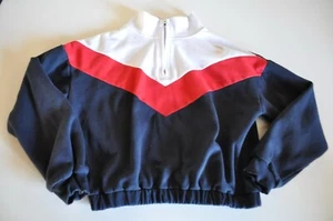 H&M Girls Top Navy Blue red and white Size 10-12 Long Sleeve - Picture 1 of 7