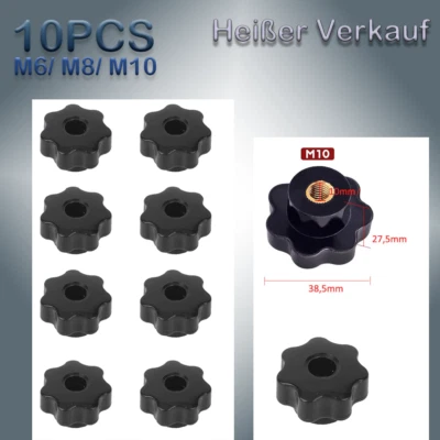 10x Sterngriff-Mutter M6,M8/M10 Sternmutter Rändelmutter Flügelmutter Sterngriff - Bild 1 von 4