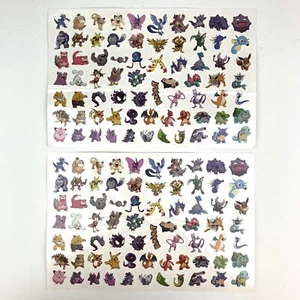 Pokemon Temporary Tattoos 142 Tattoos Total - 2 Sheets of 71 - Rare Vintage - Picture 1 of 8