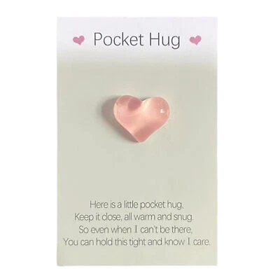Pocket Hug For Loved Ones Pink Heart Keepsake Gift Mini Heart Pocket Hug Love - Image 1 of 4