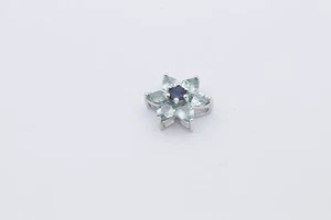 Wunderschöner Anhänger aus 375/9k Weißgold mit Echte Edelsteine - Picture 1 of 3
