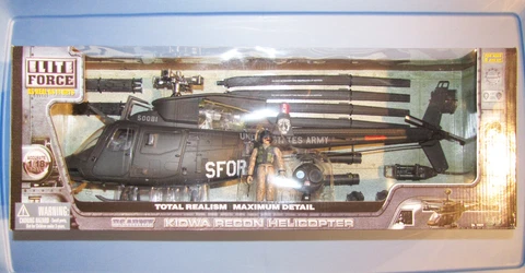 BBI Elite Force 1:18 Modern U.S. Army Kiowa Recon Helicopter SFOR black variant Cover