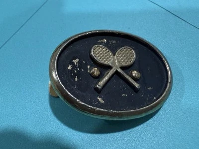 Vintage Black / Gold Tennis 🎾 Tie / Scarf Clip - Image 1 of 2