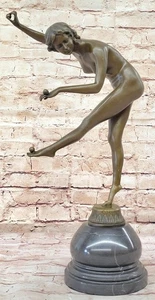 Art Deco Hand Made Female Nude Woman Juggler Bronze Sculpture Sale Artwork Decor - Picture 1 of 10