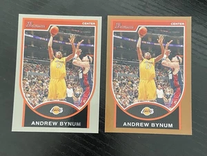Lotto 2 carte Andrew Bynum numerate #’d /199 /399 Lakers - Foto 1 di 2