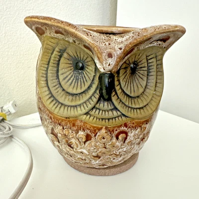 Calentador de Cera Búho Esmaltado Manchado Ojos Grandes Tamaño Completo Perfumado Intertek Probado/Funcionando Foto 1 de 4