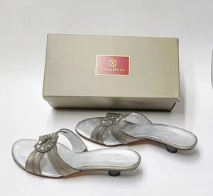 Cole Haan Women Studded Bronze Kitten Heeled Sandals Size 10B - Picture 1 of 7