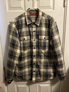 LL Bean Herren Medium PrimaLoft gefüttert isoliert Sämisch Hemd Jacke Shacket kariert - Bild 1 von 23