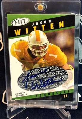 2003 SAGE Green Dallas Cowboys JASON WITTEN Autograph AUTO Rookie RC Tenn Vols - Image 1 of 4