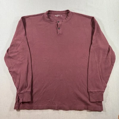 Camisa Henley Abercrombie Suave AF Relajada Manga Larga Para Hombres Grande Roja Térmica Foto 1 de 4