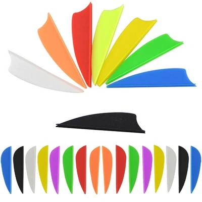 50X 1.75in Plastic Archery Arrow Feather Rubber Vanes Fletches Bow DIY Hunting - Image 1 of 4