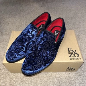 Enzo Romero Men's Velvet Dress Loafers Slip On Tuxedo Dress Shoes Size: 7.5 - Picture 1 of 6