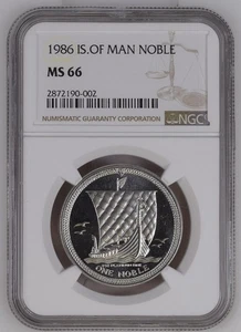 Moneda de platino fino Viking 1986 Isla de Man 1 oz .9995 - NGC MS66 - de colección 3.000 - Imagen 1 de 2