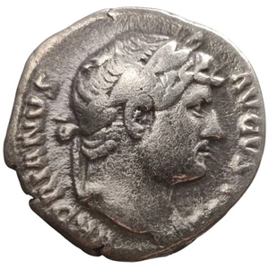 126 AD Hadrian AR Denarius Annona Ancient Roman Empire Silver Coin Rome 6T - Picture 1 of 2