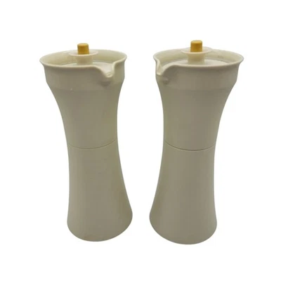 Set dispenser olio e aceto Tupperware vintage raccolta mandorle oro #1246 - Immagine 1 di 4