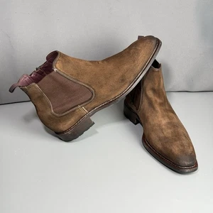 Stivaletti eleganti Mezlan Chelsea Boots uomo 10,5 pelle scamosciata marrone zip laterale - Foto 1 di 23