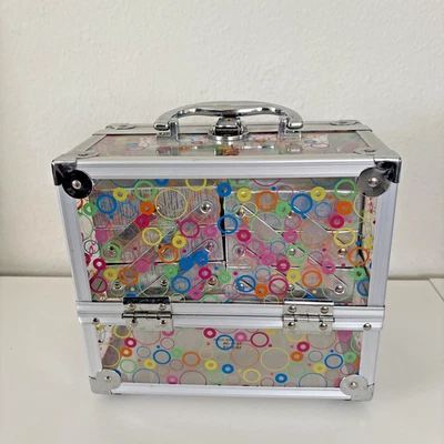"Caboodles 2010 bandeja de maquillaje transparente estuche diseño circular multicolor 9x8x5""" Foto 1 de 4