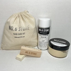 No. Kit de zapatos para el cuidado de zuecos de 6 tiendas gamuza protección contra la intemperie, cuero crema, cepillo - Imagen 1 de 8