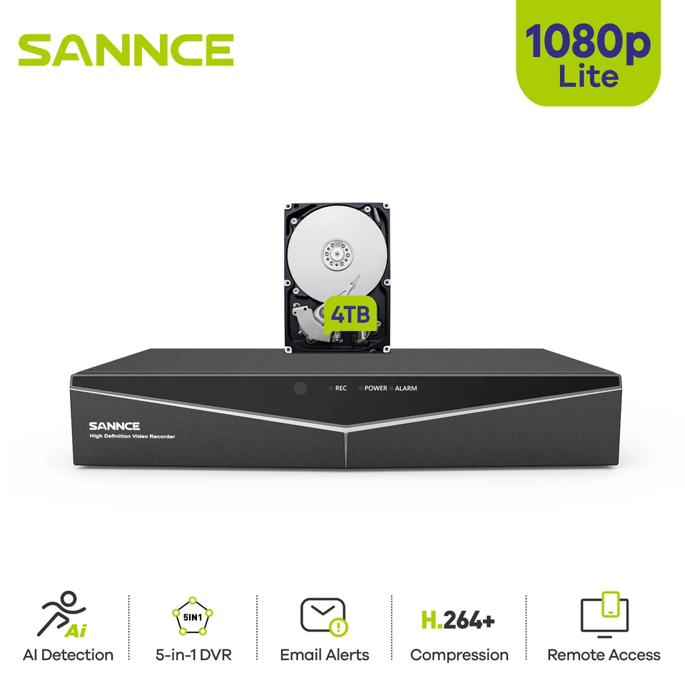 SANNCE 16CH/ 8CH/ 4CH HD 1080P HDMI DVR Video Recorder for Home Security System - Image 1 of 4