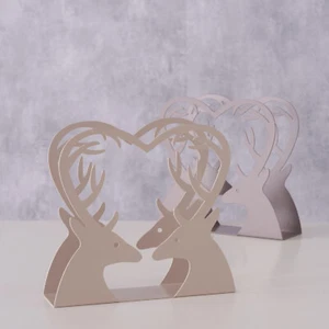 Boltze Serviettenhalter Loisa Beige Weihnachten Hirsch Dekoration Tisch festlich - Bild 1 von 8