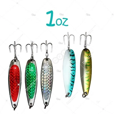 30pcs 1oz 5-color chrome crocodile Spoon trolling flutter Casting Jig Metal Lure - Image 1 of 4
