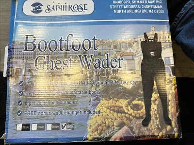 HISEA Bootfoot Chest Wader 2-Ply Nylon PVC Waterproof Fishing/BLACK +BONUS  - Image 1 of 4