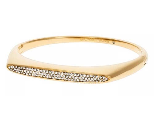 Bracciale Michael Kors Pavè Cerniera Tribale Tono Oro Nuovo con etichette MKJ4483710 $145