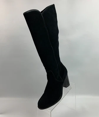 Adrienne Vittadini Minuet ботинки черная замша колена молнии блок каблук размер 8,5 М - Изображение 1 из 4