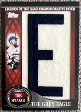Tris Speaker 2009 Topps Legends Commemorative Grey Eagle “E” Patch #’D /50