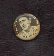 1910-12 P2 Sweet Caporal Tobacco Pin, Matty McIntyre, Chicago White Sox, VG