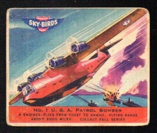 USA PATROL BOMBER 1941 GOUDEY R137 SKY BIRDS #1 GOOD