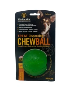 StarMark Everlasting Fun Ball MEDIUM Treat Dispensing Chew Ball Rubber Dog Toy - Picture 1 of 2