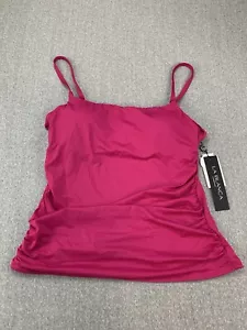 La Blanca Underwire Tankini Swimsuit Top Womens 12 Magenta Pink Tummy Control - Picture 1 of 18
