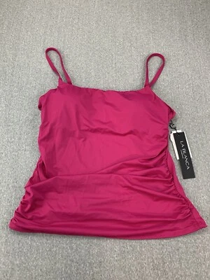 La Blanca Underwire Tankini Swimsuit Top Womens 12 Magenta Pink Tummy Control - Image 1 of 4