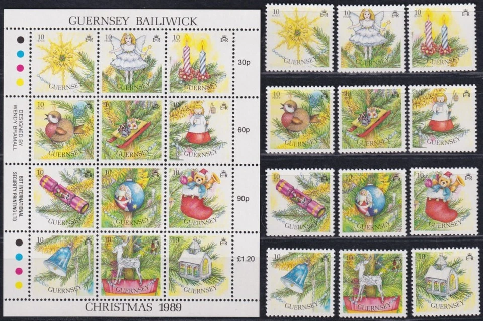 F-EX53140 UK ENGLAND GUERNSEY MNH 1989 CHRISTMAS TREE DECORATION. - Image 1 of 1