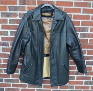 Marc New York  Andrew Marc 5 Button Leather Jacket Black Mid Length - Picture 1 of 5