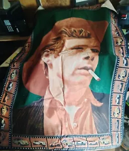 Vintage A.T.C 100% cotton tapestry of James Dean portrait with speedster - Picture 1 of 6