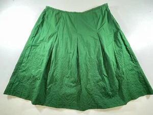 Talbots Woman’s Plus Green 100% Cotton Embroidered Hem Pleated Midi Skirt 16W - Picture 1 of 7