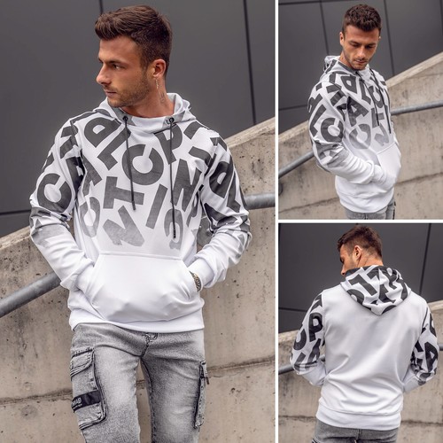 SACAI Felpa pullover con cappuccio pullover felpa con cappuccio stampa uomo motivo uomo stampa BOLF