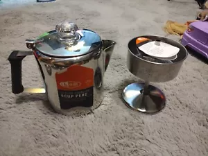 GSI Outdoors Percolator Coffee Pot I Glacier Stainless Steel with Silicone Ha... - Picture 1 of 15
