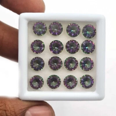 Mystic Quartz Cut Stone Round Loose Gemstone For Jewelry 81 Pcs 7 MM 100 CT - Image 1 of 3