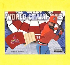 2002 Topps Stadium Club Ozzie Smith World Champions Bat Relic Card Cardinals HOF
