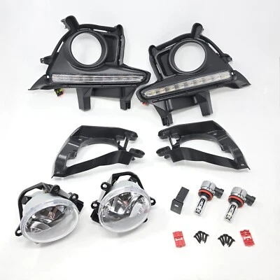 透明 LED 雾灯适用于 2014 - 2016 丰田 Highlander 双色 DRL 边框开关 — 第 1/4 张图片