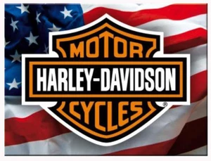 Colour Metal Magnet HARLEY DAVIDSON USA Flag 8x6cm Motorcycles Licensed Product - Picture 1 of 4