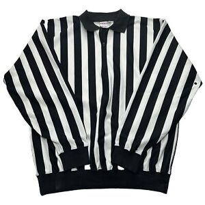 CCM Hockey Referee Jersey Shirt Mens 50/XL Long Sleeve 1/4 Zip Made in Canada